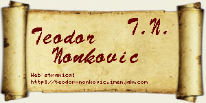 Teodor Nonković vizit kartica